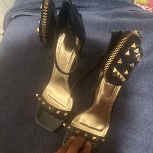 Black n gold heels